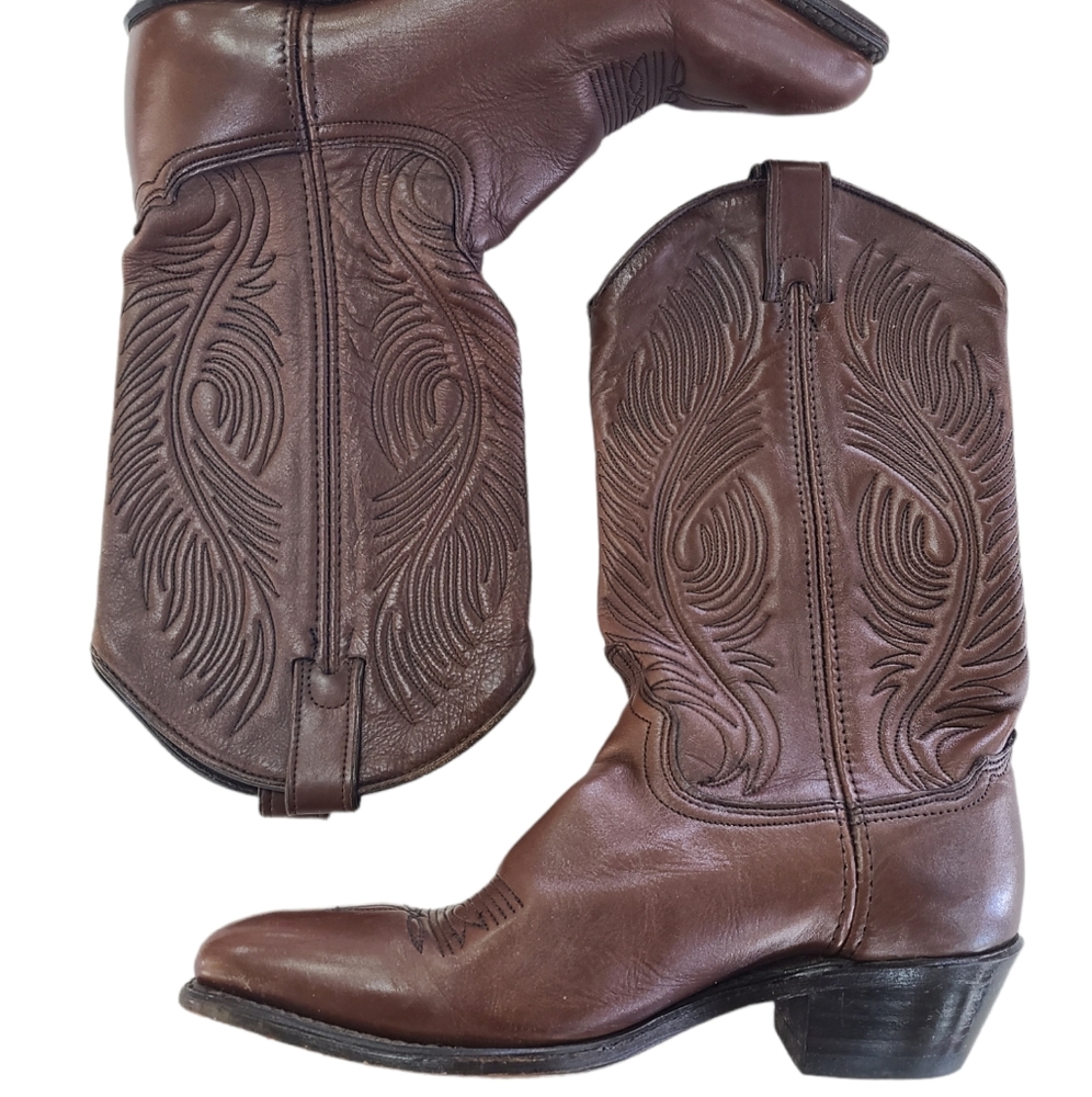 Abilene Western Wear Boots Women's Size 7 1/2 M Chocolate Brown